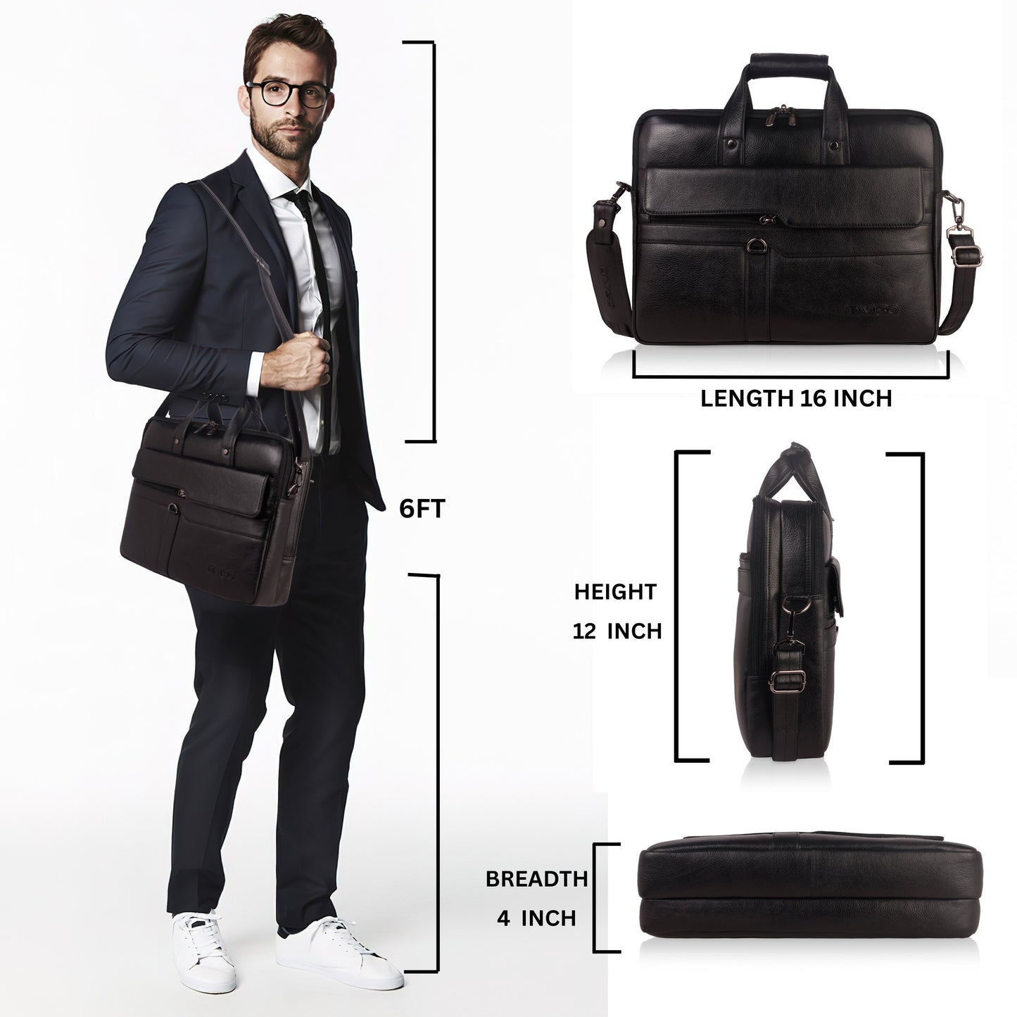 Flex Edition Genuine Leather Business Cases - Black