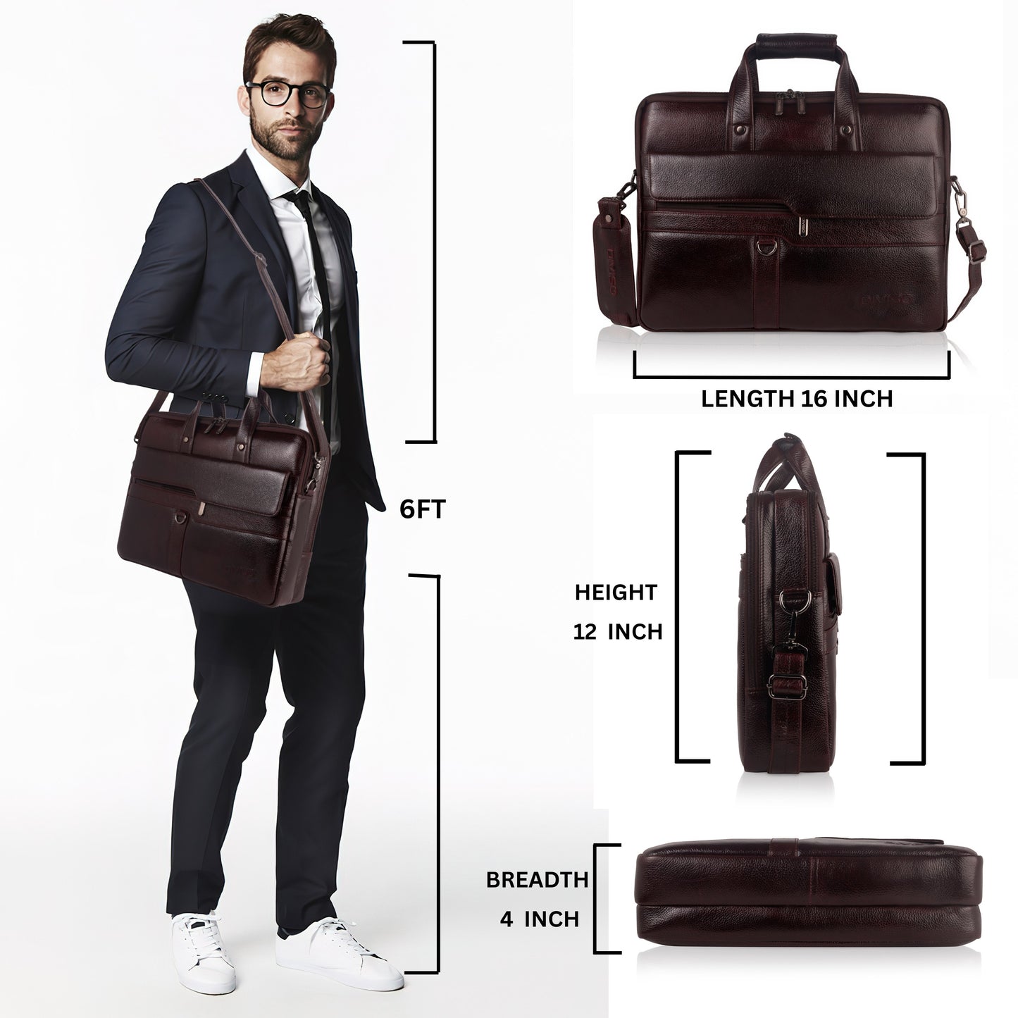 Flex Genuine Leather Business Cases - Brown