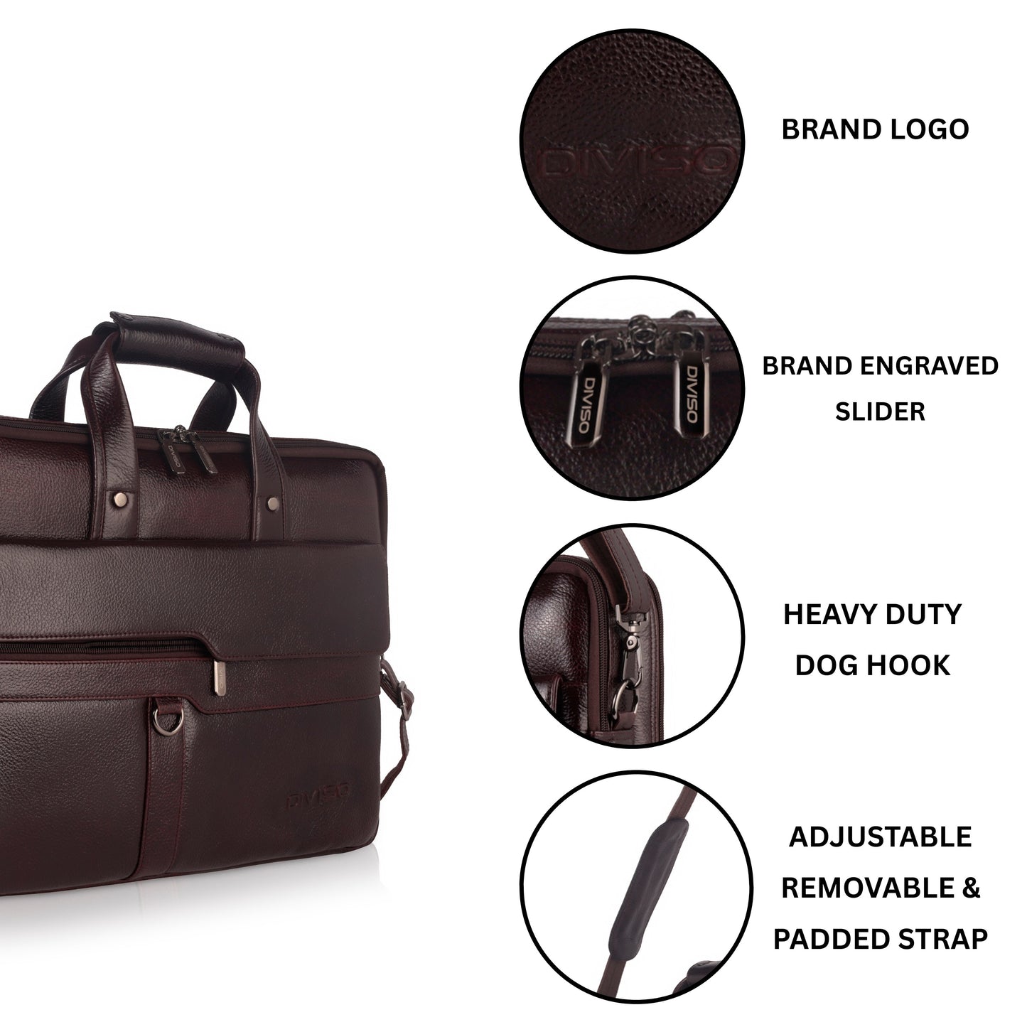 Flex Genuine Leather Business Cases - Brown