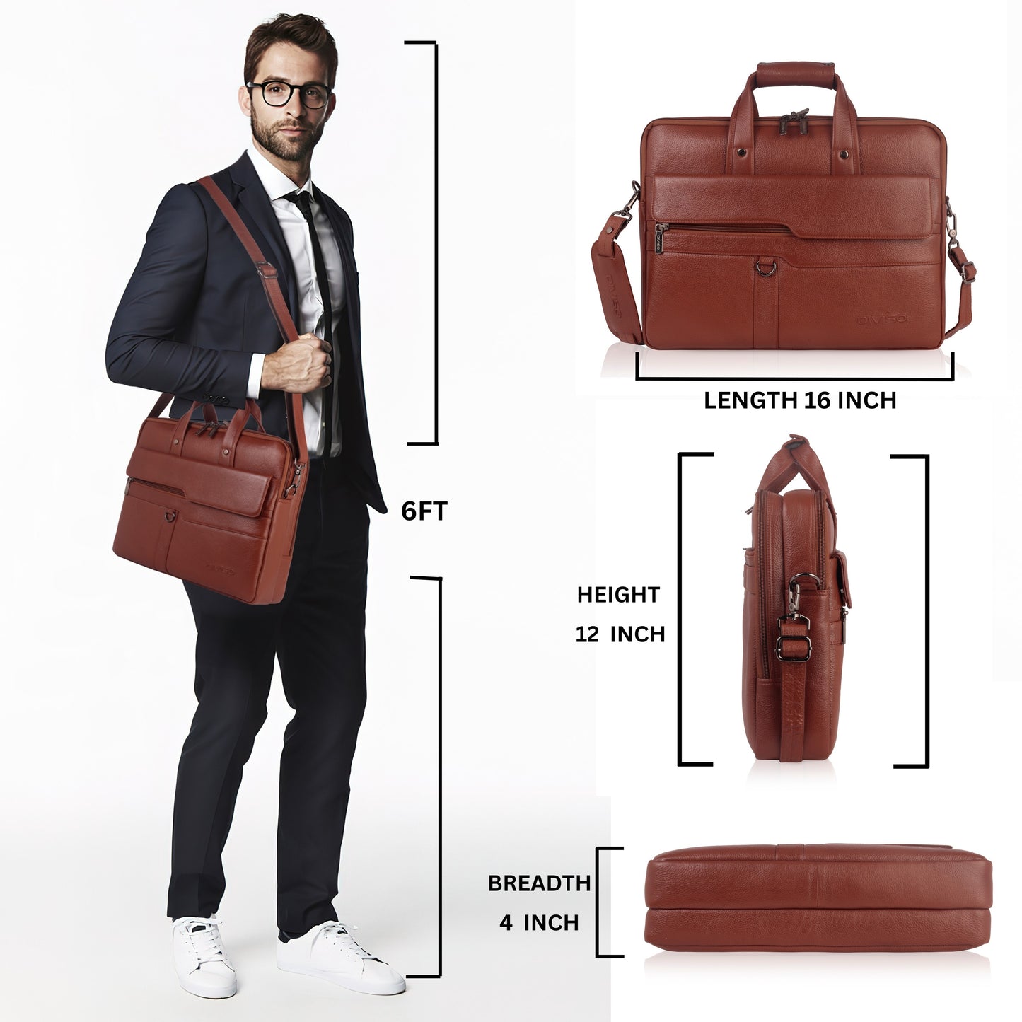 Flex Genuine Leather Business Cases - Tan