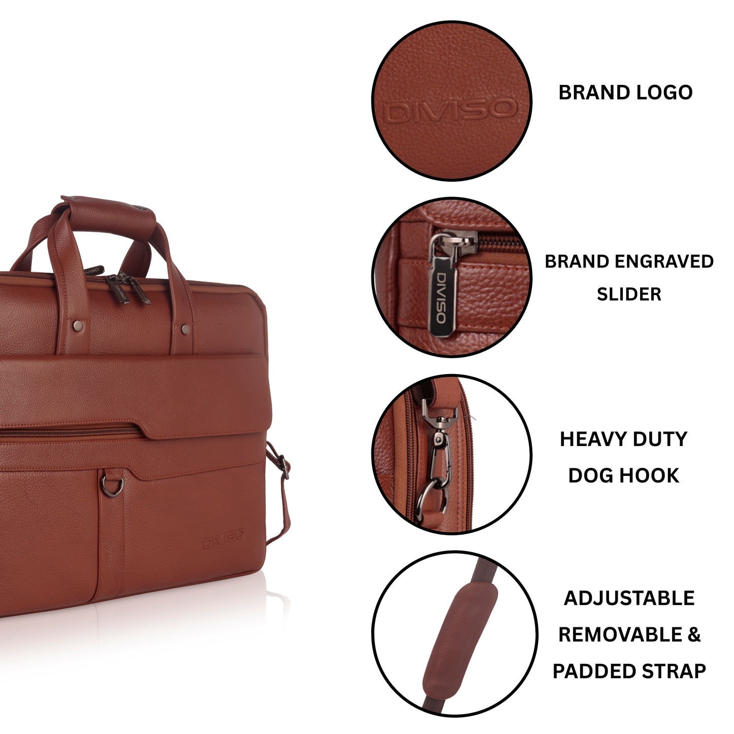 Flex Genuine Leather Business Cases - Tan