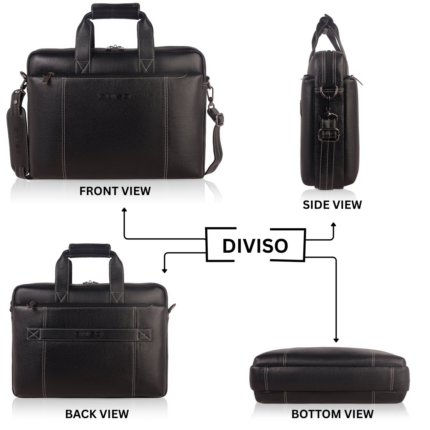 Ace Genuine Leather Business Cases - Black