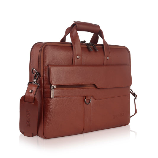 Flex Genuine Leather Business Cases - Tan
